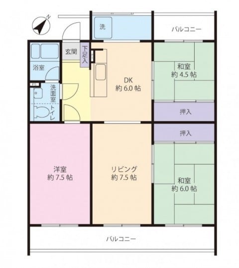 専有面積：68.85㎡（20.82坪）