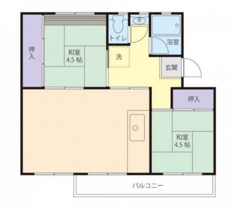 専有面積：48.85㎡（14.11坪）2LDK